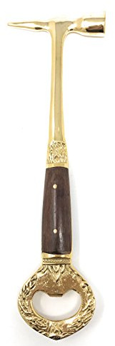 Madison Bay Company Polished Brass Ice Pick, Hammer and Bottle Opener, 3 In 1 Bar Tool, 7.25 Inches Long