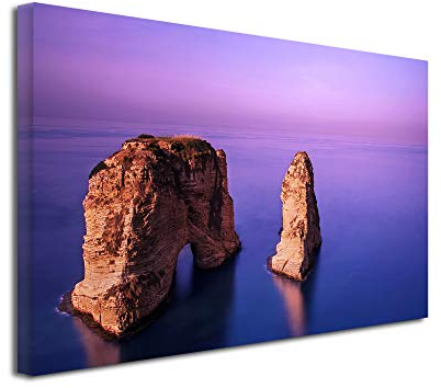 DECLINA Großformat, Kunstdruck auf Leinwand, Dekoration für Wohnzimmer, modernes Leinwand, Deko, Landschaft Rawsha Rock, 50 x 30 cm, Leinen, 150x100 cm