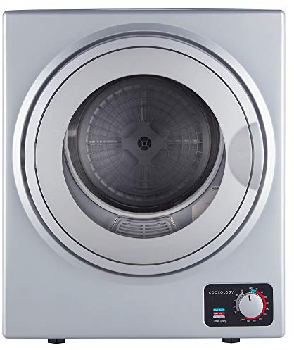 Cookology CMVD25SL Mini Vented Tumble Dryer in Silver - 2.5kg Capacity - Table Top - Compact Design - Dial Heat Controls - 4 Drying Functions - 200 Minute Timer