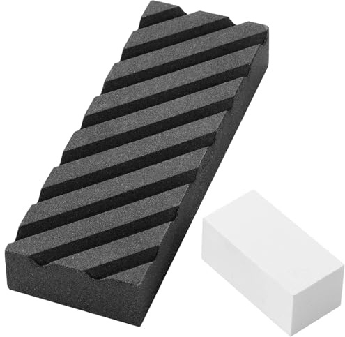 Angerstone Dual Grit Coarse/Fine Flattening Stone Set - Two Sharpening Stones Flattener - Whetstone Fixer with Grooves for Re-Levelling Any Whet stones， Oil Stones， Waterstones
