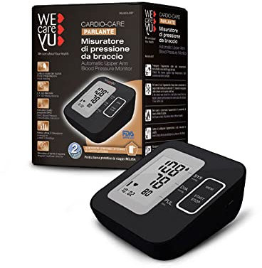 WECAREYU Misuratore Pressione da Braccio Cardio CARE con Lettura Vocale e Memorizzazione, Bracciale 22-40 cm, Rilevamento Battito Irregolare, Certificazione FDA