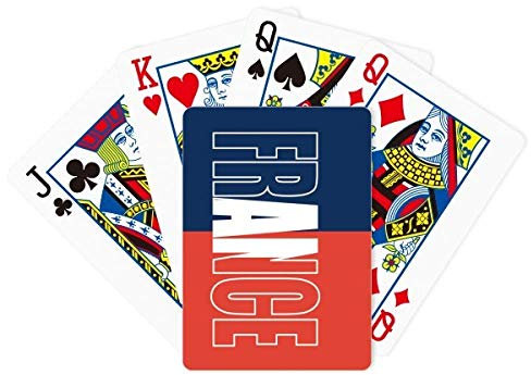 Francia País Bandera Nombre Póker Jugando Magia Tarjeta Divertida Juego De