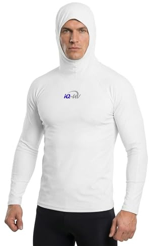 iQ-UV Shirt für Herren Kapuzenshirt Langarm – Rashguard für Herren mit UPF 50+ Sonnenschutz für Aktiv- und Wassersport – Schwimmshirt für Männer – Atmungsaktiv und schnelltrocknend