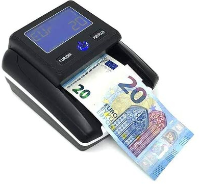 Mediawave Store - Detector de billetes falsos portátil detector de dinero, máquina de control de billetes, verificación falsa, euro, cuenta dinero, automático, contador de billetes, USB, 751309