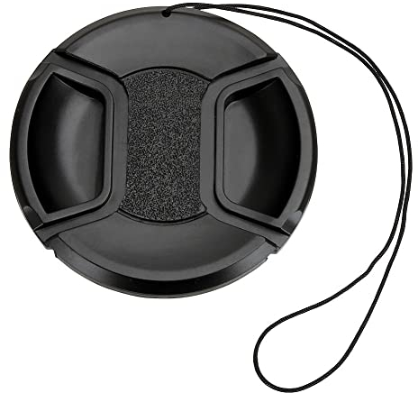 BOWONG Universal Center Pinch Snap-on Front Lens Cap 40.5mm 46mm 49mm 52mm 55mm 58mm 62mm 67mm 72mm 77mm 82mm For Canon Nikon Sony Pentax Olympus Fuji Camera with String (55mm)