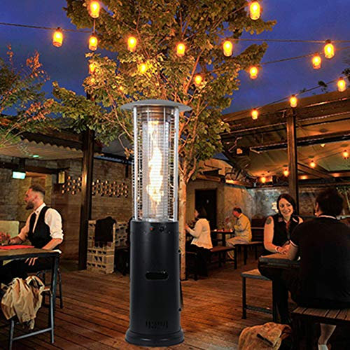 Chauffage de cour, chauffage de terrasse extérieure, chauffage au gaz liquéfié de jardin de qualité supérieure, chauffage de terrasse au propane sur pied pour commerce/maison, noir little surprise