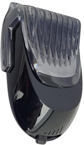 Click-on Bartstyler Aufsatz RQ111 RQ111/60 kompatibel mit Philips Einstellbar, schwarz, Trimmen mit Stylen und Rasieren Series S5000 S7000 S9000