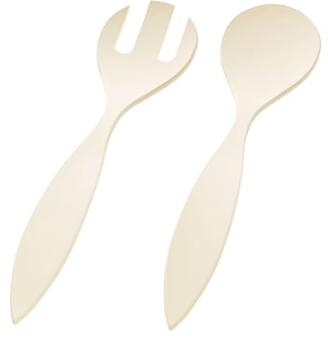 Magu Natur-Design Salatbesteck Beige ca. 26 cm aus einem Polymer aus natürlichen Materialien Salatlöffel Salatgabel