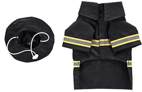 Angoily Feuerwehruniform Haustierkleidung Für Hunde Und Katzen Atmungsaktiver Verwandlungsmantel Aus Weichem Stoff Für Welpen Und Festliche Anlässe