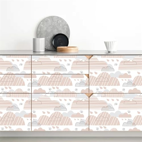 Selbstklebende Tapete Rosa Gestreift Grau Strukturtapete Wandtattoo Schlafzimmer Tapete Selbstklebend Vliestapete Wallpaper for Living Room Tapeten Leicht zu Entfernen Wandschutzfolie 40x100cm/1 Pcs