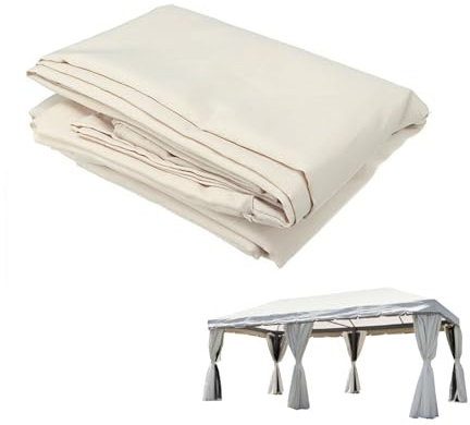 Greenwood - Telo di ricambio per gazebo GAZ063, 3x6m, antivento, poliestere resinato 350 gr., colore: ecrù