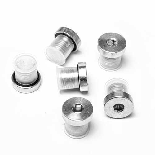 Neikafan 6 tapones de tubo de 1/4 pulgadas, rosca izquierda con junta, tapón de aire comprimido de 1/4 pulgadas, hexágono interior hidráulico de acero al carbono, adecuado para sellar tuberías