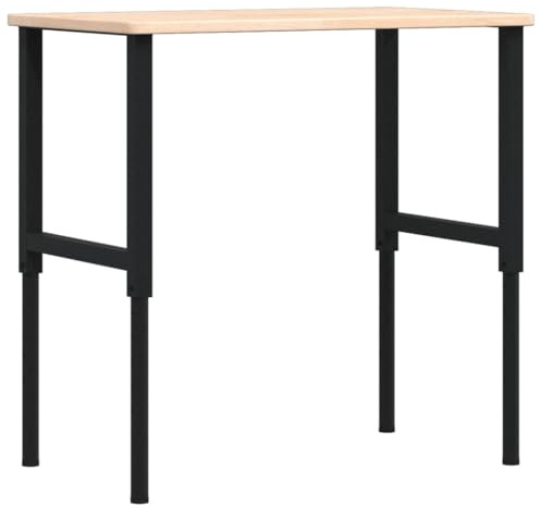 vidaXL Werkbank 100x60x(71,5-98) cm Massivholz Eiche Rechteckig, Arbeitstisch, Werkzeugbank, Werkbank Massivholz, Werktisch, Werkbank Holz