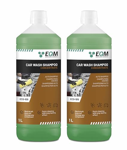 EQM - ECO-105 - Shampooing Concentré pour Voiture - 2x1 L - Plus de 50 lavages - Nettoyage rapid et protection de peinture automobile grâce à son pH neutre