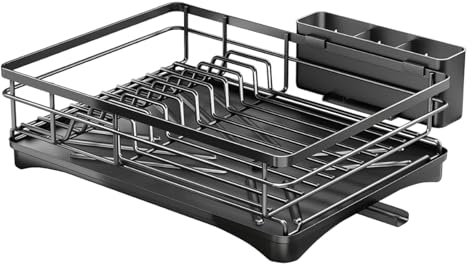 Estante para lavar platos, ahorro de espacio, estante de metal inoxidable para cocina, soporte para utensilios de cocina