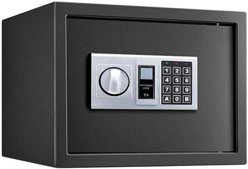 Resistente al fuoco con serratura a combinazione, Cassetta di sicurezza per piedi Cassaforte ignifuga con tastiera digitale e ripiano rimovibile, Ignifuga per medicine Denaro Documenti Oggetti di