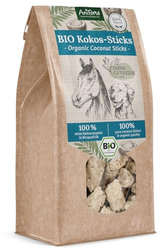 AniForte Bio Kokos-Sticks Hundesnack 500g - Zahnpflege Snack für Hunde & Pferde, kaltgepresst, 100% Kokos Hundeleckerlie, natürliche Belohnung aus Kokosraspeln, ohne Zusätze