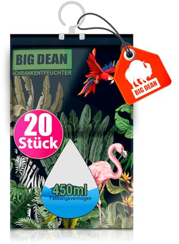 BigDean 20 XL Luftentfeuchter Kleiderschrank Schrank Entfeuchter a 250 ml | je Beutel bis zu 250ml Entfeuchtung ohne Strom