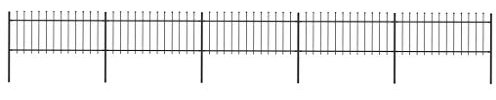 Gartenzaun mit Speerspitzen, ShGaxin Sichtschutz Zaun, ZaunsichtschutzB, Steckzaun, Garten Zaun,Teichzaun, Zaunelemente, Garden Fence, Stahl 8,5 x 0,8 m Schwarz
