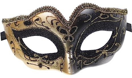 COLLBATH Masque VéNitien Enfant Visage Pailleté Masque Carnaval Noir Pour FêTe Halloween DéGuisement Bal Masqué