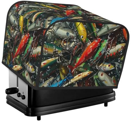 Copertura per tostapane a quattro fette con esca da pesca stampa per piccoli elettrodomestici da cucina protezione per impronte digitali
