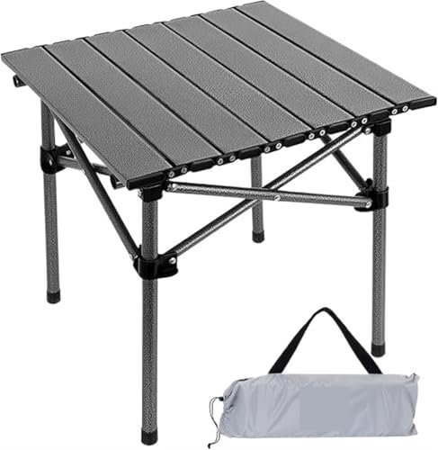 AYWTIUN Tragbarer, klappbarer Campingtisch for 2–4 Personen, zusammenklappbarer Tisch aus Aluminium, leicht, mit Tragetasche for Camping, Wandern, Picknick für Camping(M(16.5 inch))