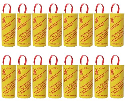 Conipa® - 16 Leim-Rollen + 1 Gelbsticker Fliegenfalle gegen Trauermücken & Obstfliegen bekämpfen - Klebefalle, Gelbtafel, Frucht-Fliegen-Falle (Insekten Aller Art) - Fliegenfänger Innen & Blumentopf