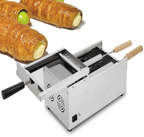 Horno de Chimenea Comercial, máquina eléctrica para Hacer Pan de Chimenea con 2 Rodillos antiadherentes, panificadora húngara para Uso doméstico y Comercial.