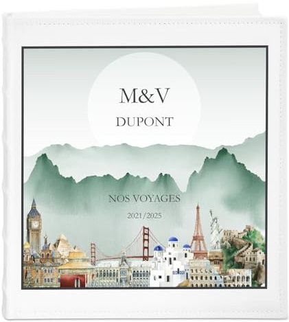Maverton Album Photo Personnalisable, Album Photos 10x15 pour couple | Couverture Imprimée, pour 500 Photos, Cadeau Personnalisé Pour Couples Parents Amis, Cadeau Anniversaire de Mariage