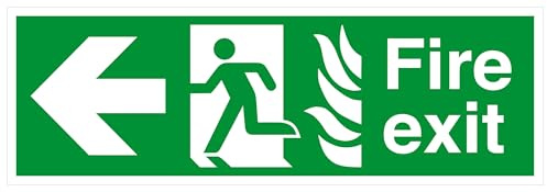 Hinweisschild mit Pfeil nach links – Sicherheitsschild – selbstklebender Aufkleber mit hoher Haftung (300 mm x 100 mm) Sichtabstand innerhalb von 5 m.