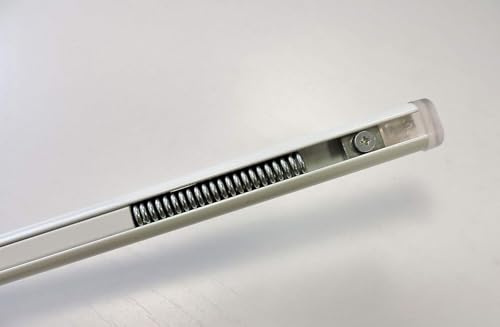 BACCHETTA A MOLLA DIAMETRO 13 MM. ALLUMINIO VERNICIATO BIANCO ESTENSIBILE PER TENDE A VETRO SENZA FORI REGOLABILE (BIANCO, 56-90)