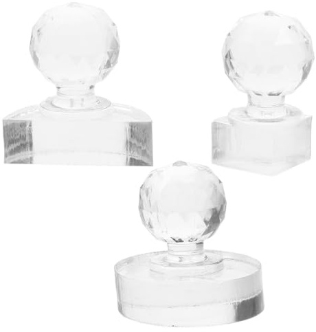 ARTIBETTER Herramienta de Prensado Cosmético Acrílica 3 Piezas para Sombra de Ojos y Rubor, Molde Redondo 1/4 y 1/2, Aplicador Estampador Compacto para Maquillaje de Ojos y Polvos