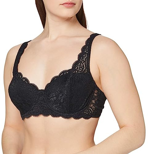Triumph Damen BH Amourette 300 WHP X, mit Bügel, Gepolstert, Verstellbare Träger, 85E, Schwarz