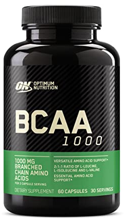 Optimum Nutrition Instantized BCAA Capsules, Keto Friendly Branched Chain Essential Amino Acids, 1000mg, 60 Count