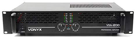 VONYX VXA-1200 MKII Professional DJ Power Amplifier 2 Channel Stereo & Bridge Mode PA Amp, 19 Inch Rack Mount, 1200W Peak, RCA & 6.3mm Inputs, NL2 Connectors