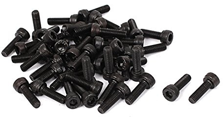 sourcing map 50 Stück Zylinderkopfschrauben M3 x 10mm Innensechskantschraube Vollgewinde Kohlenstoffstahl Innensechskantschraube Schwarz