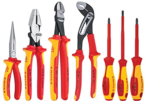 KNIPEX 7-teiliges Zangen-/Schraubendreher-Werkzeug-Set, 1000 V, Nylontasche