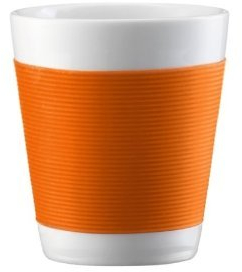 Bodum Kantine 2 Tassen, doppelwandig, klein, 0,1 l, 3 Unzen, Porzellan Orange - 10108-106 Bodum - UK IMPORT