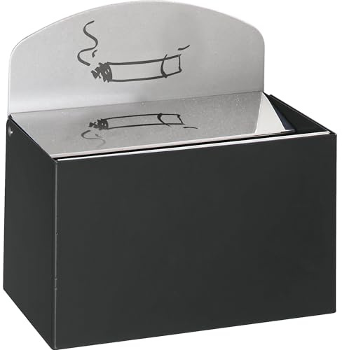 VAR | Wandascher mit Hinweisschild | HxBxT 87 x 140 x 98 mm, Stahlblech, anthrazit