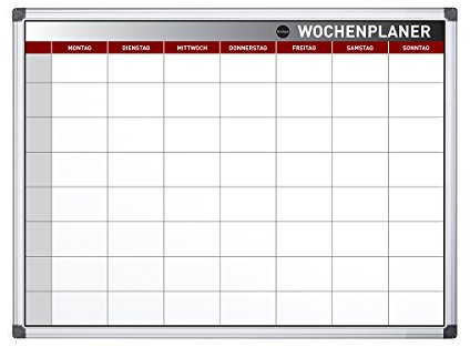 Bi-Office Earth - Umweltfreundliches Planungstafel, 90 x 60 cm, Magnetischer Wochenplaner mit Aluminiumrahmen, Trocken Abwischbar Wochenkalender