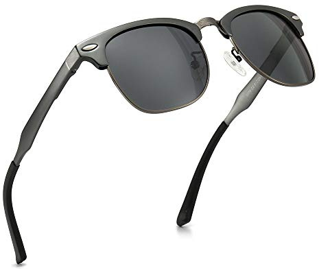 SUNGAIT Retro Runde Halbrandlos Polarisierte Sonnenbrille UV-Schutz für Männer/Frauen-SGT016