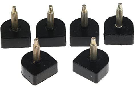 P Prettyia 6 Pièces Plaques de Talon Remplacement de Chevilles de Chaussures Forme U Ou Forme Ronde Pour Talons de Réparation - Noir, 24x26mm
