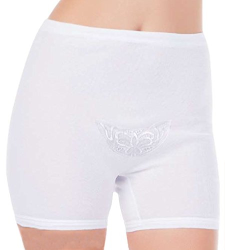 Seniorenmode24 Damen Senioren Unterhose/Hemd Gr. 36-38-56-58 pflegebedürftige Omas einfach anzuziehen 2er,3er (DE/NL/SE/PL, Numerisch, 40, 42, Regular, Regular, 3er Pack mit Bein Weiß)