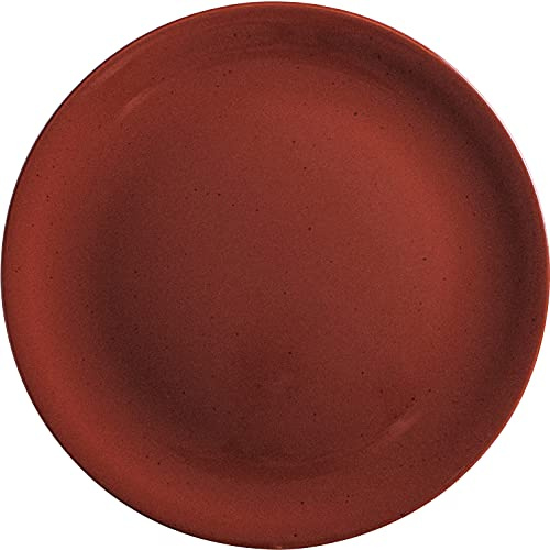 KAHLA Homestyle Pizzateller 31 cm siena red mediterranes Geschirr aus Porzellan mit Steingut- und Keramiklook flacher Teller großer Essteller Speiseteller XL Servierteller rund rot