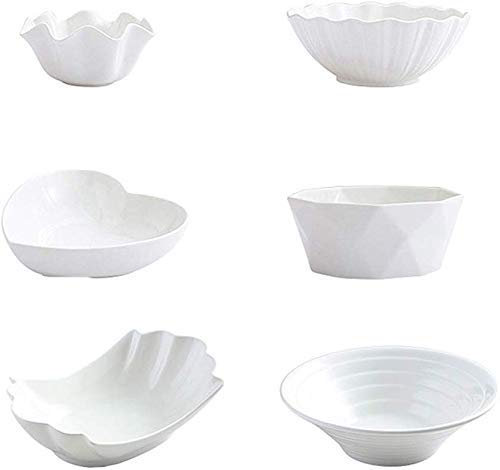 MKKSLR Creativo da tavola in Ceramica Bianca Vaschetta per Gelato Ciotola per Insalata Ciotola per Dessert Grande Scodella per Dessert Ciotola per Dessert Ciotola per Verdure Ciotola per fru