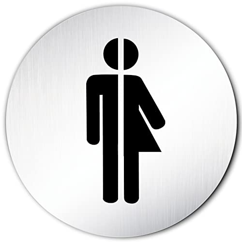 Türschilder24 XXL Toilettenschild Trans Gender 1 • Ø 100mm • Aluminium (eloxiert) • Türschild Hinweisschild