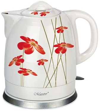 Maestro Feel MR-066-RED FLOWERS electric kettle 1.5 L 1200 W Red White