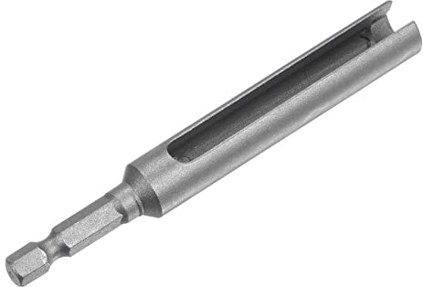 QUARKZMAN 100mm Länge Sechskant Schraubendreher 8mm Grau | Steckdose Geschlitzt Verlängerung Treiber Bit für Technische Anlagen
