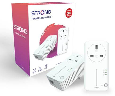STRONG AV600 POWERLINE KIT, Data Transfer Speed Up to 600 Mbps, No Configuration Required (2 PACK)