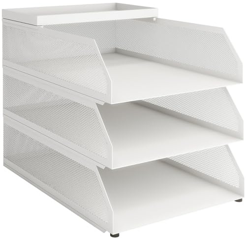 PUNCIA Bandeja Apilable 3 Niveles Oficina para Cartas Organizador Papel A4